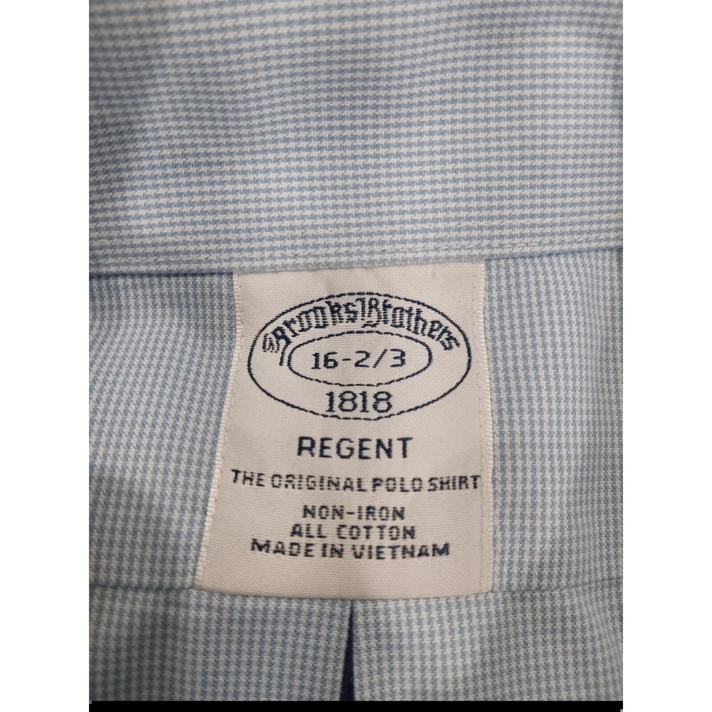Brooks Brothers Shirt Mens 16 Blue Long Sleeve Button Down Regent Original Polo‎